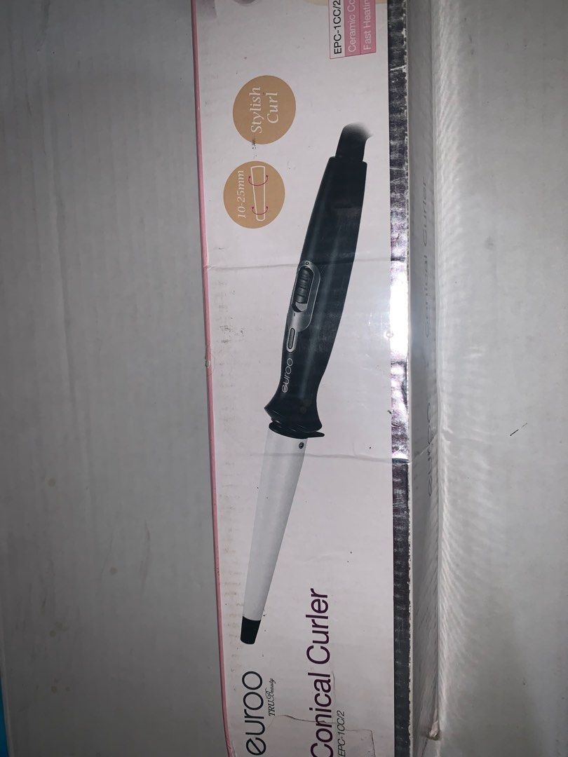Euroo Conical Curler (Category: Hair) located in Las Pinas. Submitted by allyash (Listing ID 1328168744, Image 2). Description: Used very light (I still don’t know how to curl my hair lol) • negotiable basta sure buyer • shipping is shouldered by buyer Muntinlupa Area.