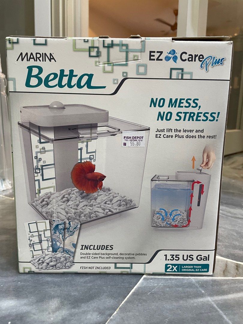 Ez care Betta Fish Tank, Pet Supplies, Homes & Other Pet Accessories on