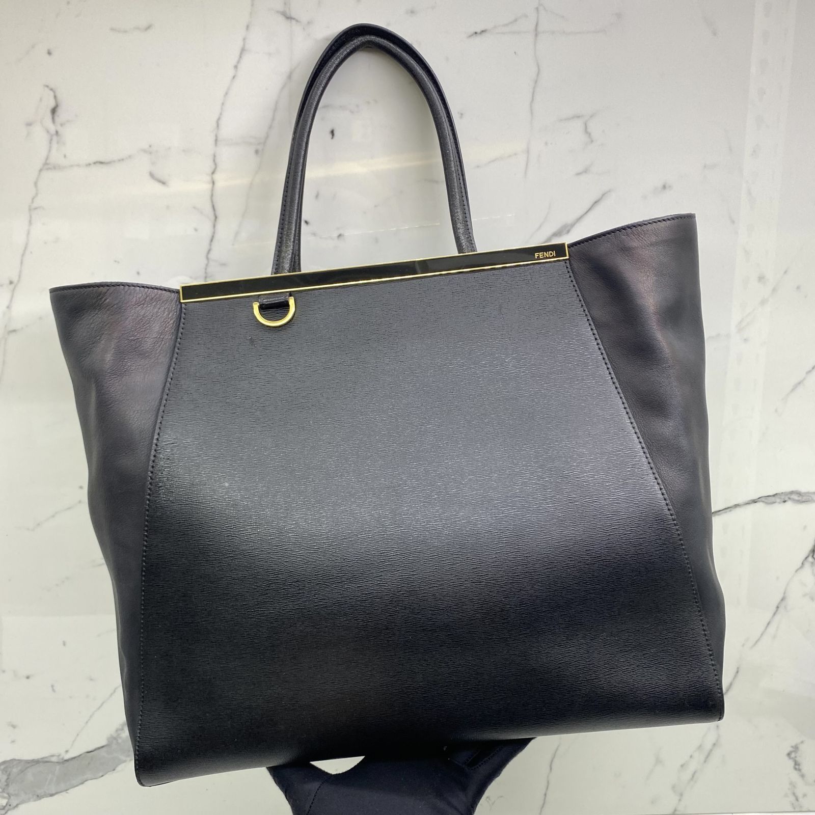 FENDI 2JOURS 8BH251 BLACK BAG W INITIAL NO STRAP 247049080 NC