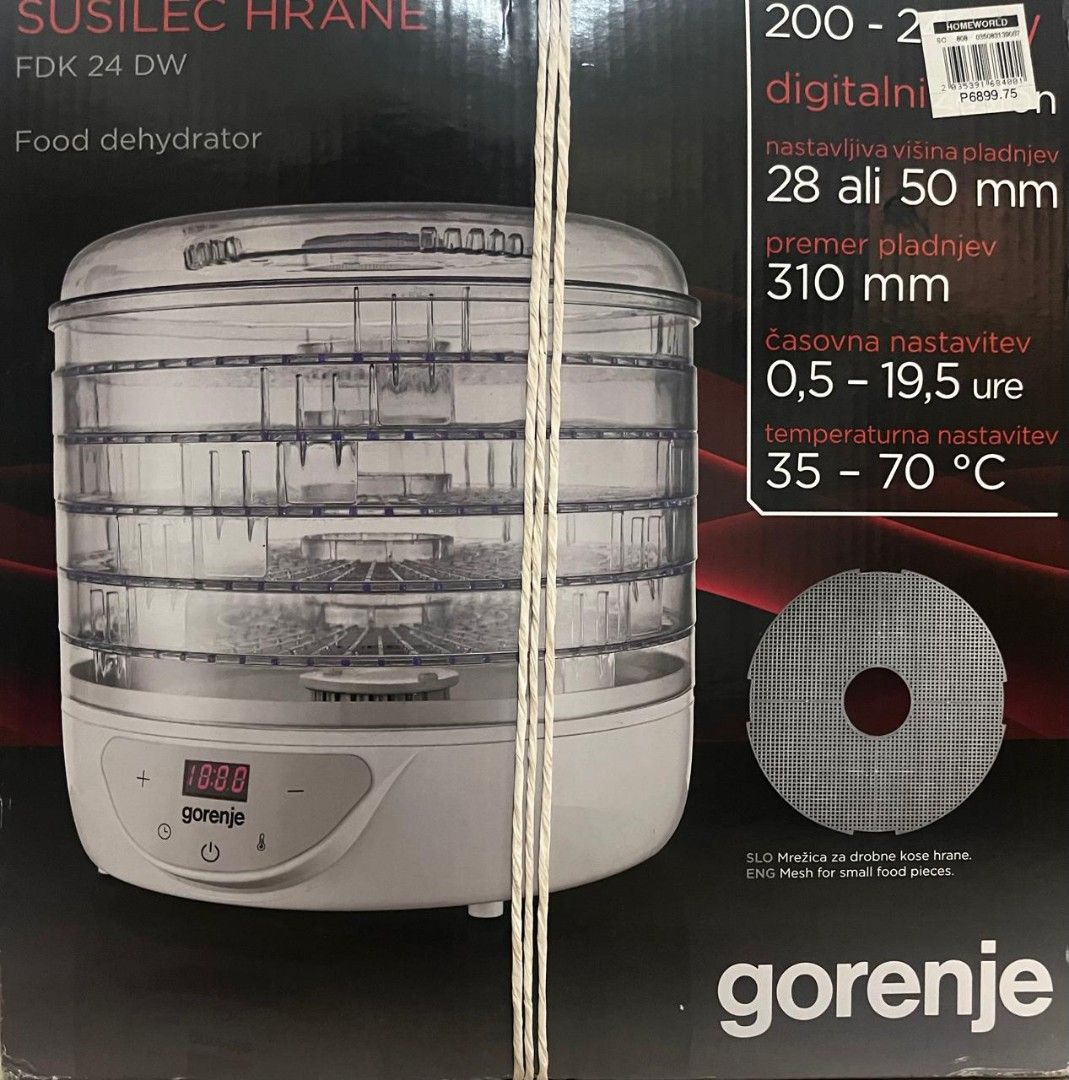 Gorenje Food Dehydrator (Category: Cookware & Accessories) located in Paranaque City. Submitted by poco_2123 (Listing ID 1328150934, Image 1). Description: Brandnew food dehydrator. Never use, still in box. Purchased at SM..