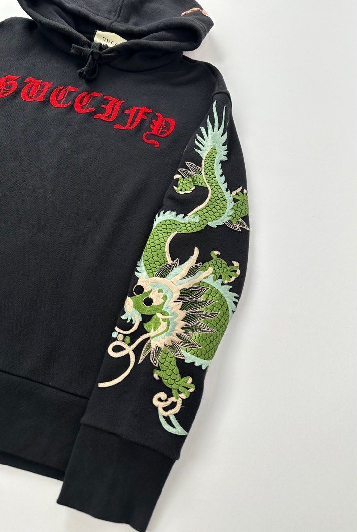 Gucci 2018 Guccify Dragon Applique Hoodie Jacket Black Luxury Apparel on Carousell
