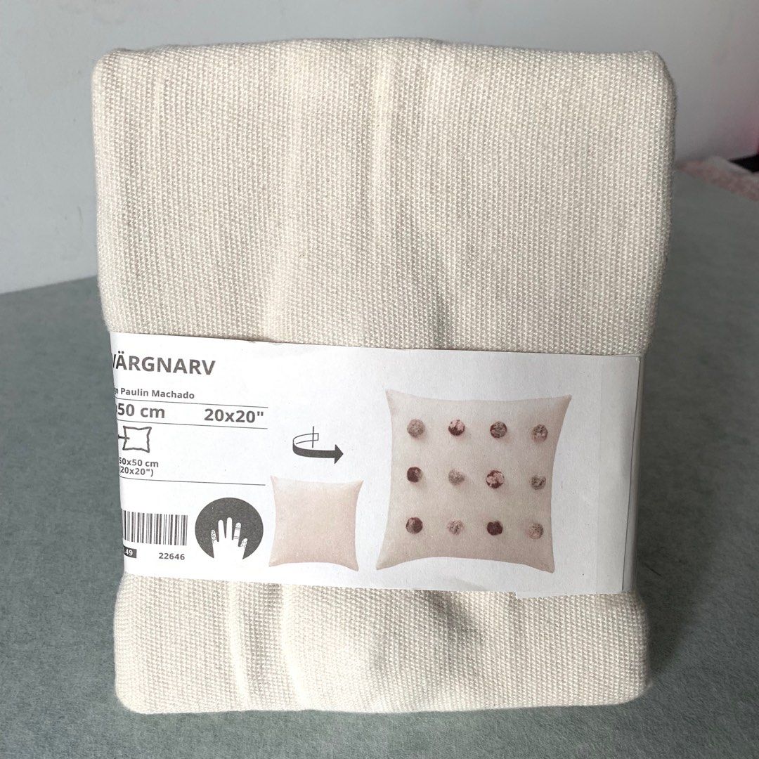 Ikea Dvargnarv Off White Cushion Cover Sofa Decor Sarung Kuisyen with