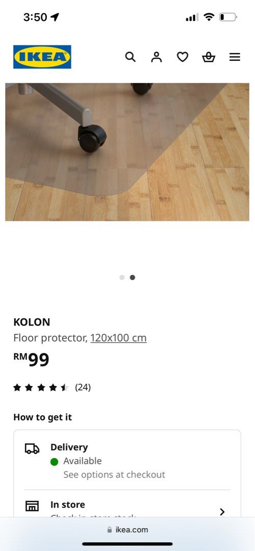 Ikea kolon floor protector on carpet shop