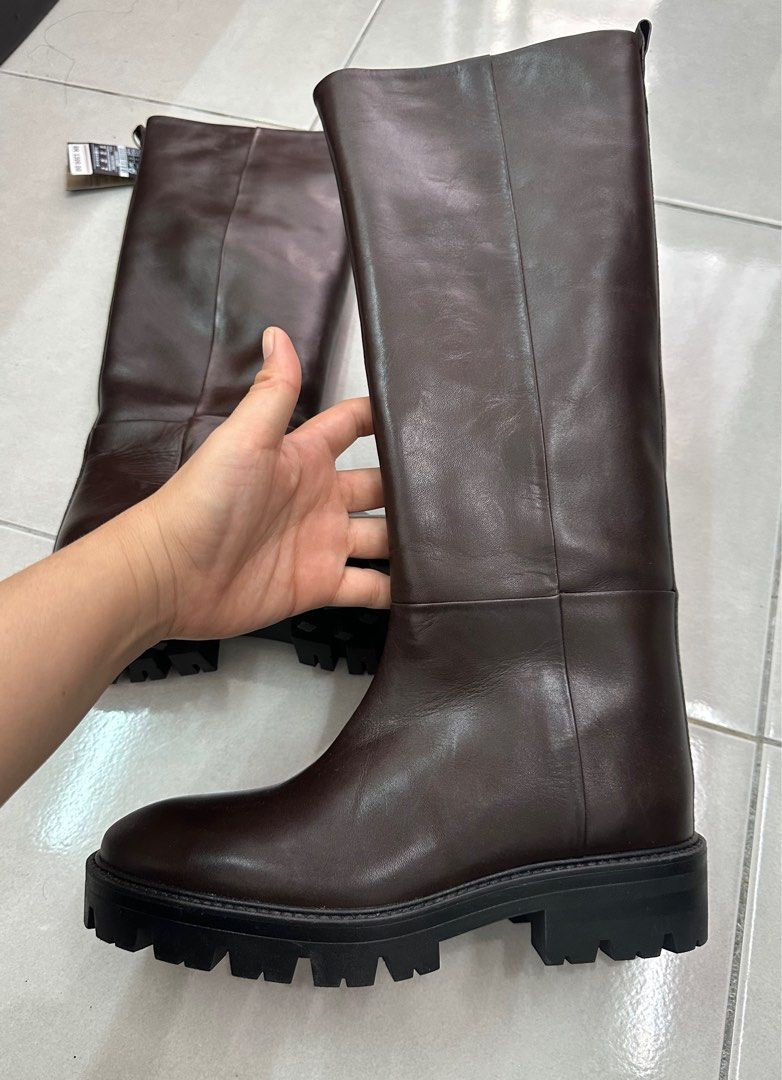 Massimo dutti biker boots on sale