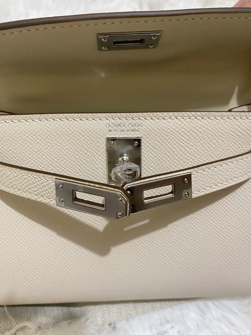 Mini Kelly (Category: Cross-body Bags) located in Makati City. Submitted by secondlyf (Listing ID 1328095621, Image 2). Description: ✨ New Arrival: Mini Kelly in Swift Leather, Beige with Palladium Hardware ✨ For the true connoisseurs of luxury, we present the Mini Kelly in ultra-smooth Swift Leather — a timeless beige hue paired with sleek Palladium hardware. Perfect for adding a touch of elegance to any look. 🌟 Special Offer: With every purcha
