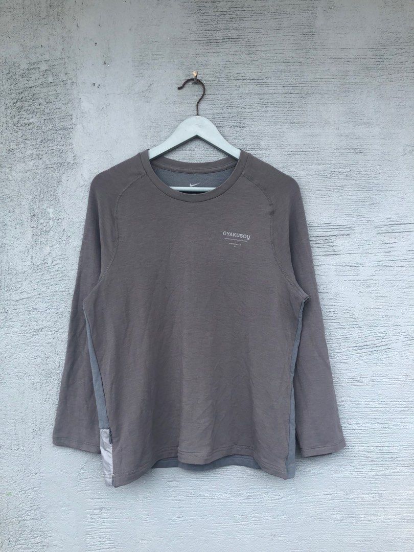Nike x Undercover Gyakusou Long Sleeve Dri Fit Tee Shirt GREY FLAT PEWTER Men s Fashion Activewear on Carousell