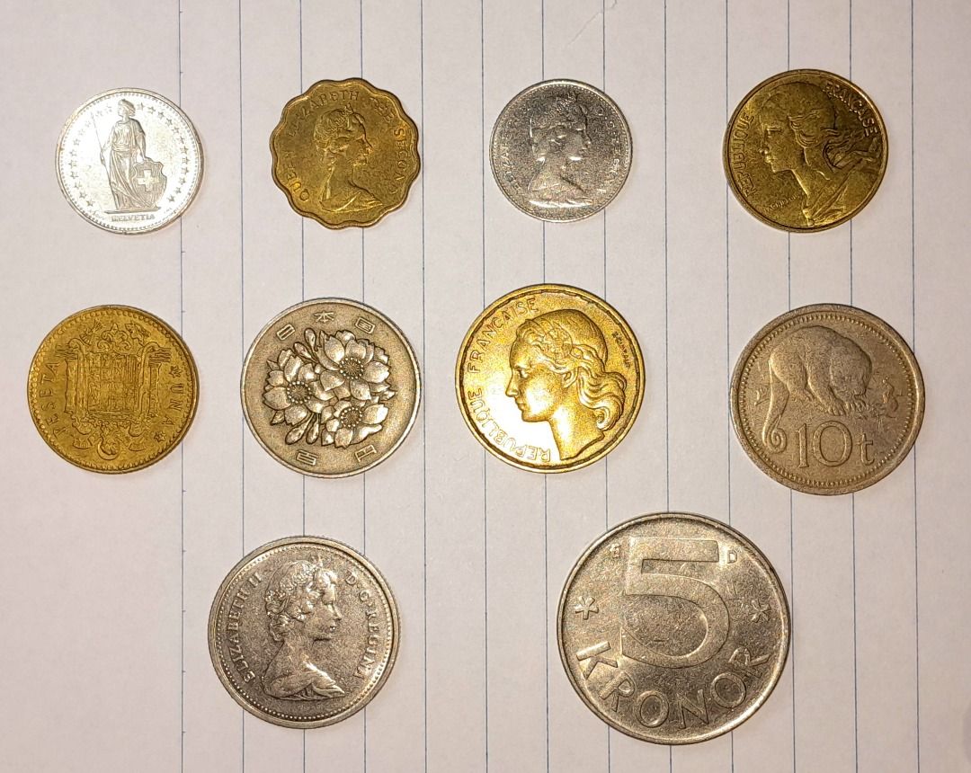 (OFFER) 10 pcs Mix World Coins Set [Switzerland, Hong Kong, Canada