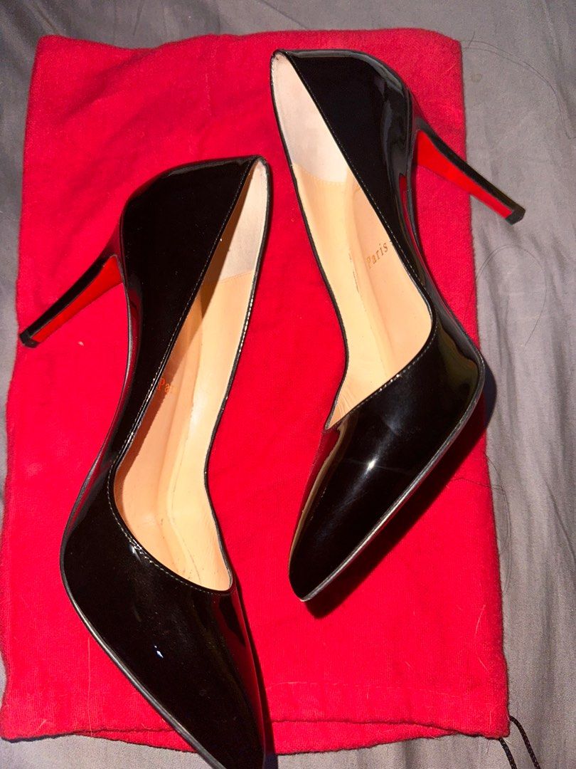CHRISTIAN LOUBOUTIN PIGALLE 85MM BLACK PATENT CALF Women s Fashion Footwear Heels on Carousell