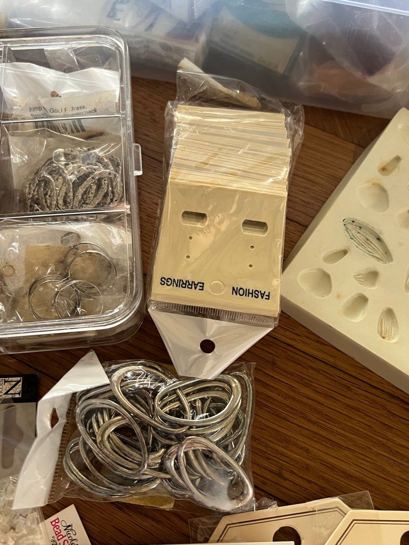 Crafting set Polymer clays, earring kit, jump hoops, metal cutters