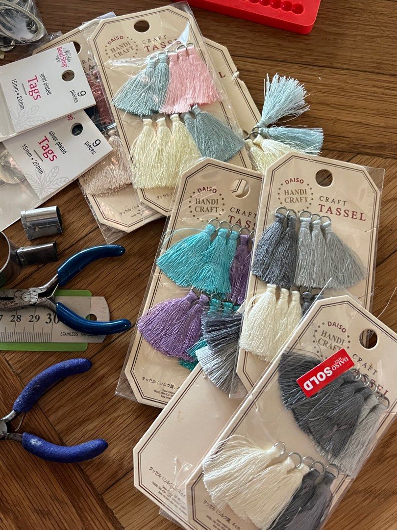 Crafting set Polymer clays, earring kit, jump hoops, metal cutters