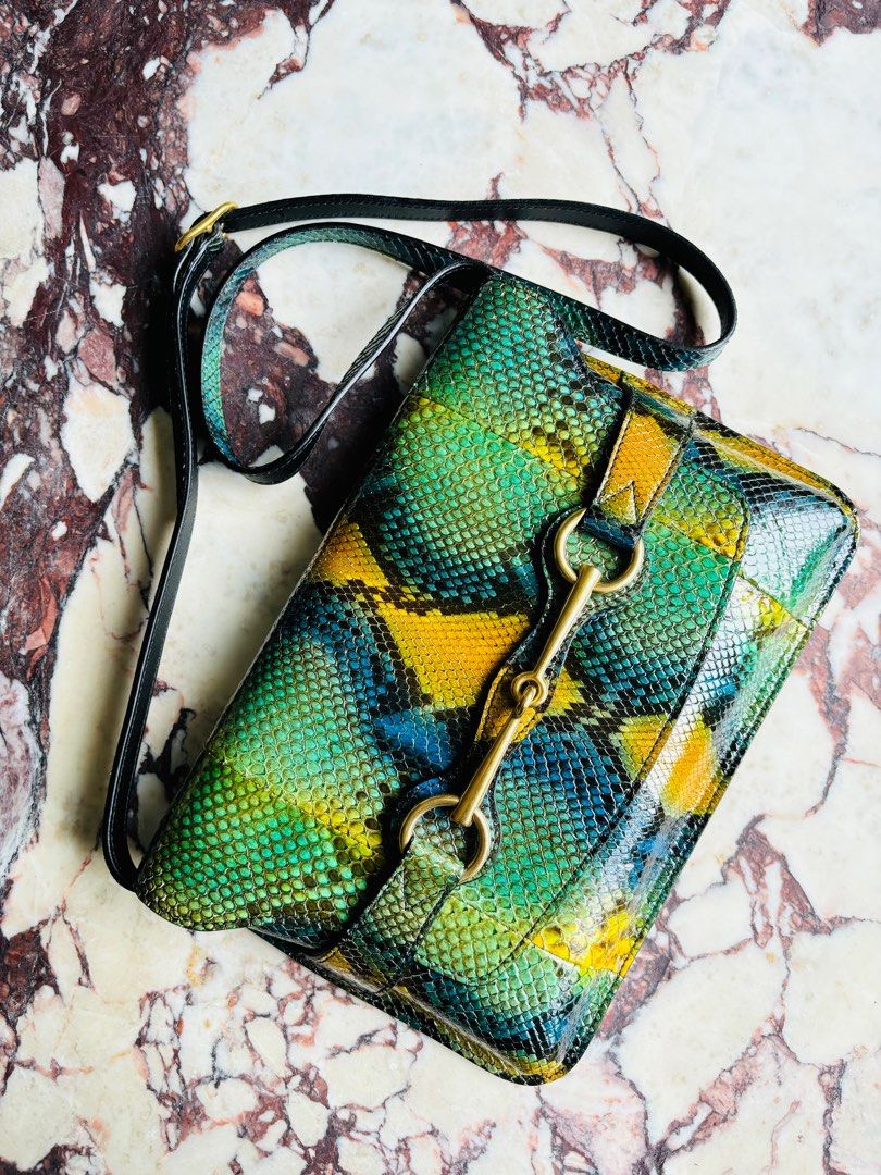 Python!! Gucci Spring-Summer 2013 “Bright Bit” Shoulder Bag with Horsebit