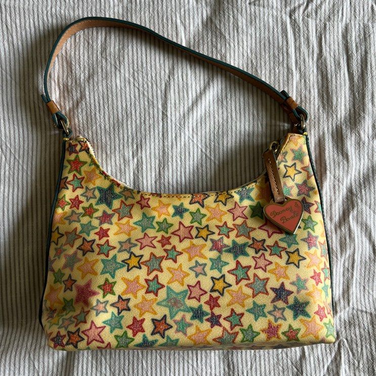 rare vintage y2k 2000s dooney and bourke cream star shoulder bag