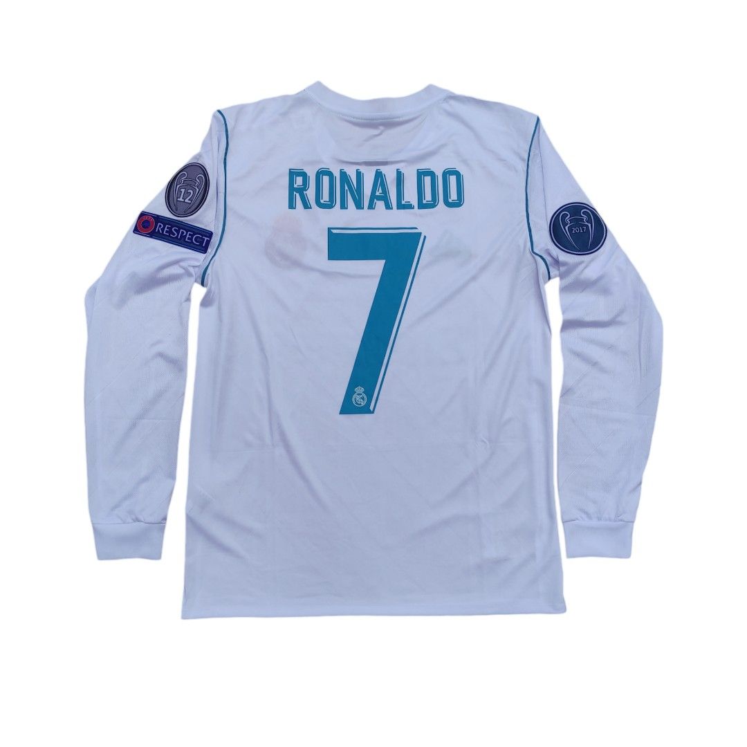 Real Madrid 2017/18 Home Final KYIV 2018 Nameset Ronaldo No 7 Fans Issue include UEFA patch, Men