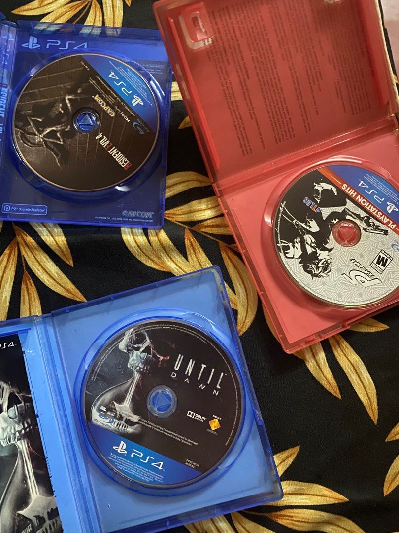Resident Evil 4 Remake / Persona 5 / Until Dawn (Category: PlayStation) located in Pasay City. Submitted by chikana11011998 (Listing ID 1328210860, Image 2). Description: ₱1300 - Resident Evil 4 Remake ₱800 - Persona 5 ₱500 - Until Dawn.