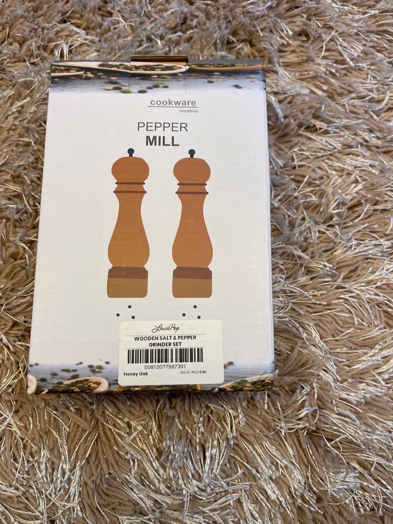 Salt & Pepper Mill (Category: Cookware & Accessories) located in Taytay. Submitted by correajuliet (Listing ID 1328140525, Image 2). Description: Wooden salt & pepper grinder set. The wooden knob is super efficient. 3 sets available at only ₱499.00 each set. .