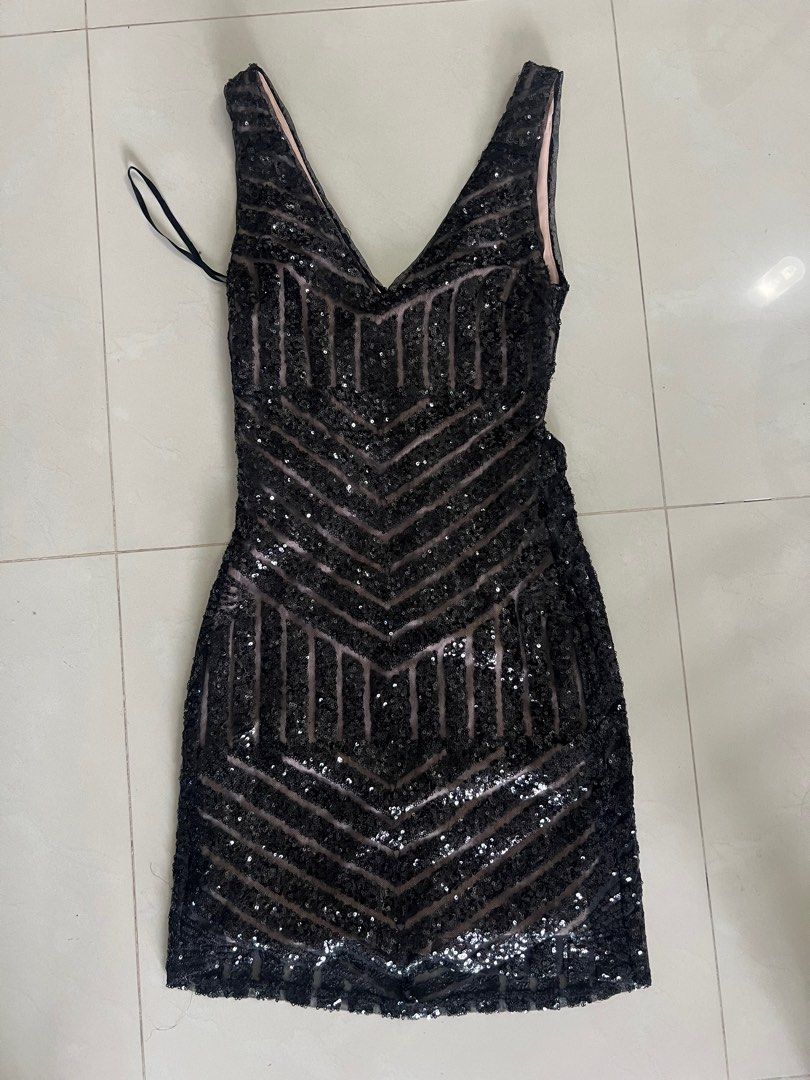 Sequinned Black dress Jump Apparel by Wendye Chaitin Women s Fashion Dresses Sets Dresses on Carousell