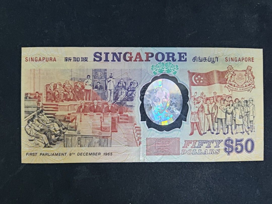 Singapore $50 Dollar Note ( First Parliament 8 Dec 1965 Edition), Hobbies &  Toys, Memorabilia & Collectibles, Currency on Carousell