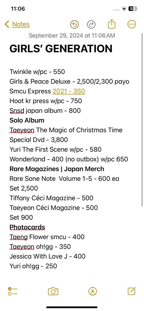 Snsd Girls’ Generation Album assorted (Category: CDs & DVDs) located in Candon. Submitted by greg_sell (Listing ID 1328092477, Image 2). Description: Want to sell ph Price already posted Payo 1 week dop Gcash Flash Exp.