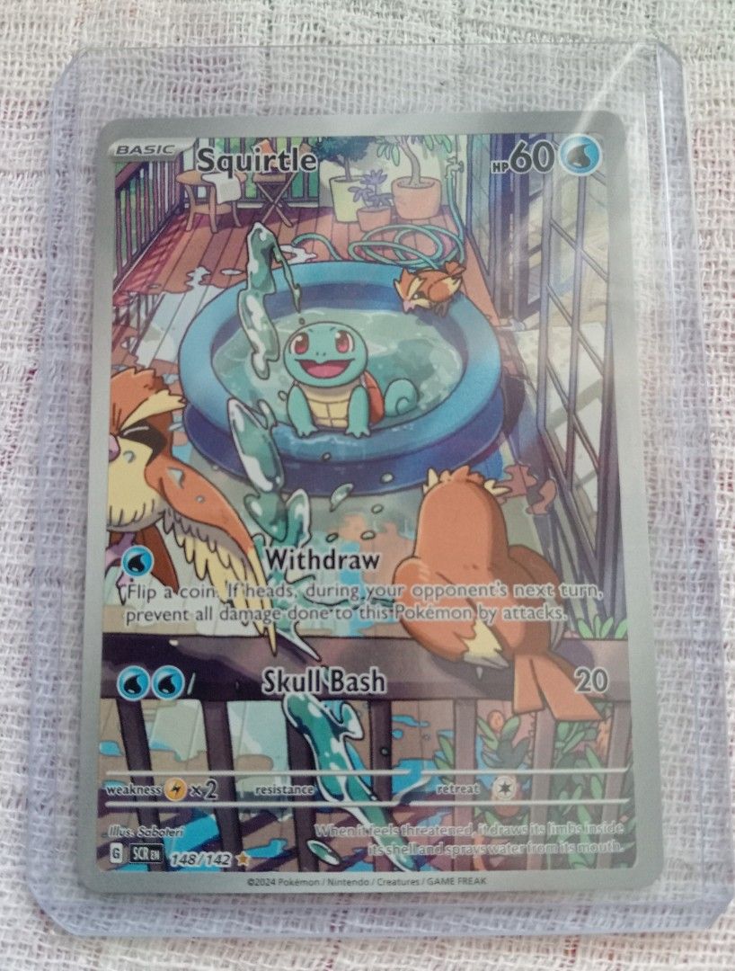 148 142 pokemon card Amazon.com: Pokemon - Squirtle 148/142 Stellar Crown - Illustration Rare IR