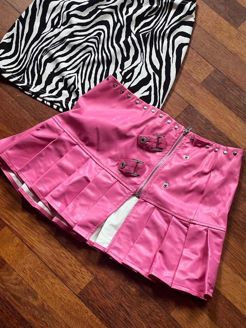 High Waisted PU Leather Mini Skirt