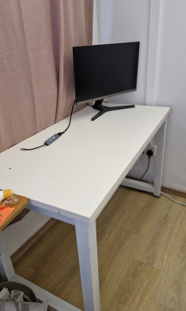 Study / office Table (Category: Tables & Sets) located in Singapore. Submitted by joy_kels (Listing ID 1328070487, Image 1). Description: Has a hole drilling at the side. Does not include monitor screen.