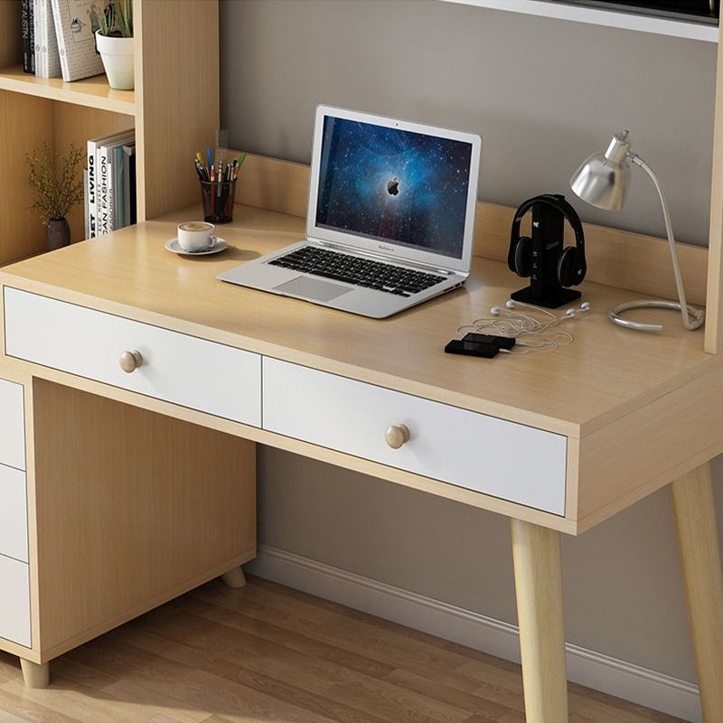 Study table/Computer table bookcase integrated desk with drawer desk ...