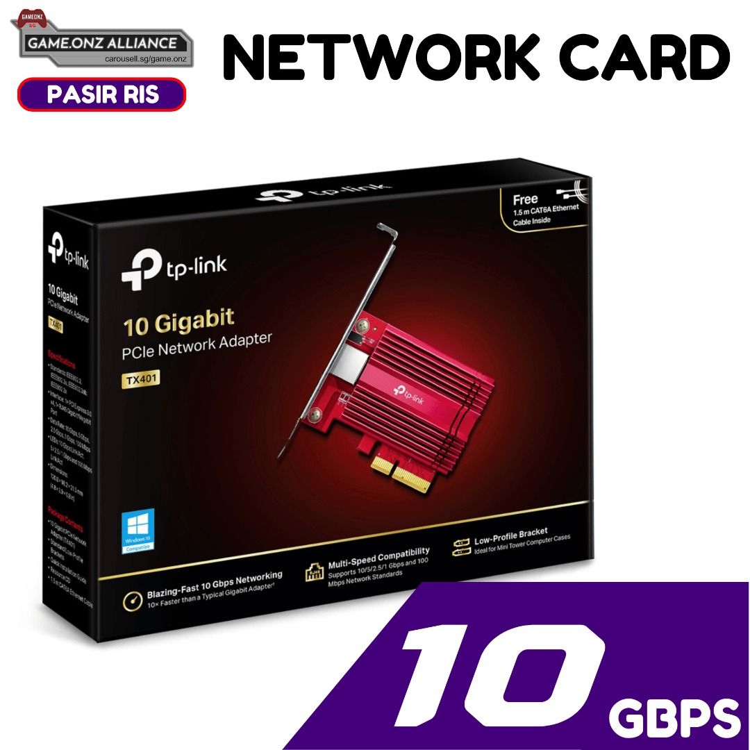 TP-Link 10Gbps LANカード PCI-E アダプター あかる