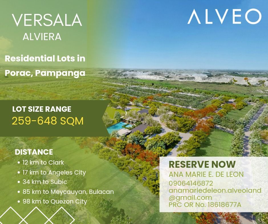 Versala in Alviera, Pampanga, Property, For Sale, Lot on Carousell