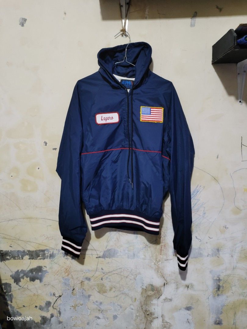 Alpha Sportswear Anorak Jacket, Fesyen Pria, Pakaian Baju Luaran - Technical View