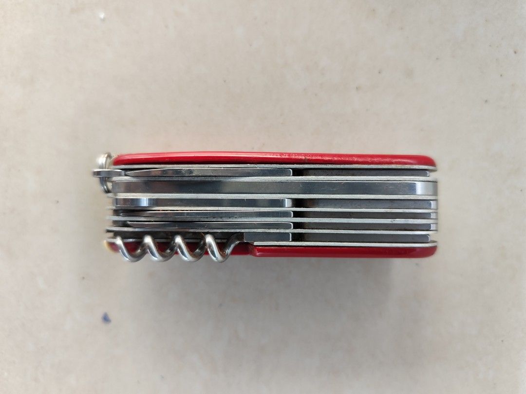 Vintage original swiss knife (Category: Hiking & Camping) located in Manila. Submitted by chubbylovesoldstuff (Listing ID 1328083940, Image 3). Description: VINTAGE RARE VICTORINOX SWISS ARMY KNIFE no issues, comes with original leather case price is negotiable thank you very much god bless.