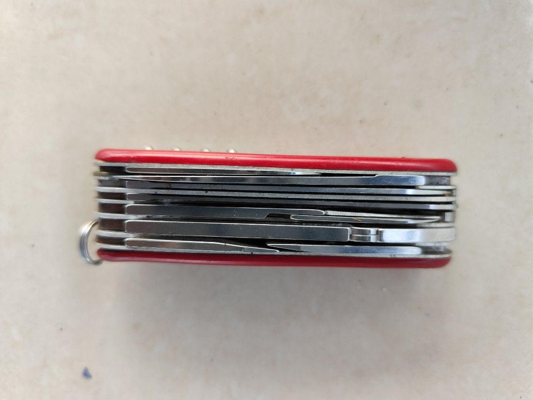 Vintage original swiss knife (Category: Hiking & Camping) located in Manila. Submitted by chubbylovesoldstuff (Listing ID 1328083940, Image 2). Description: VINTAGE RARE VICTORINOX SWISS ARMY KNIFE no issues, comes with original leather case price is negotiable thank you very much god bless.