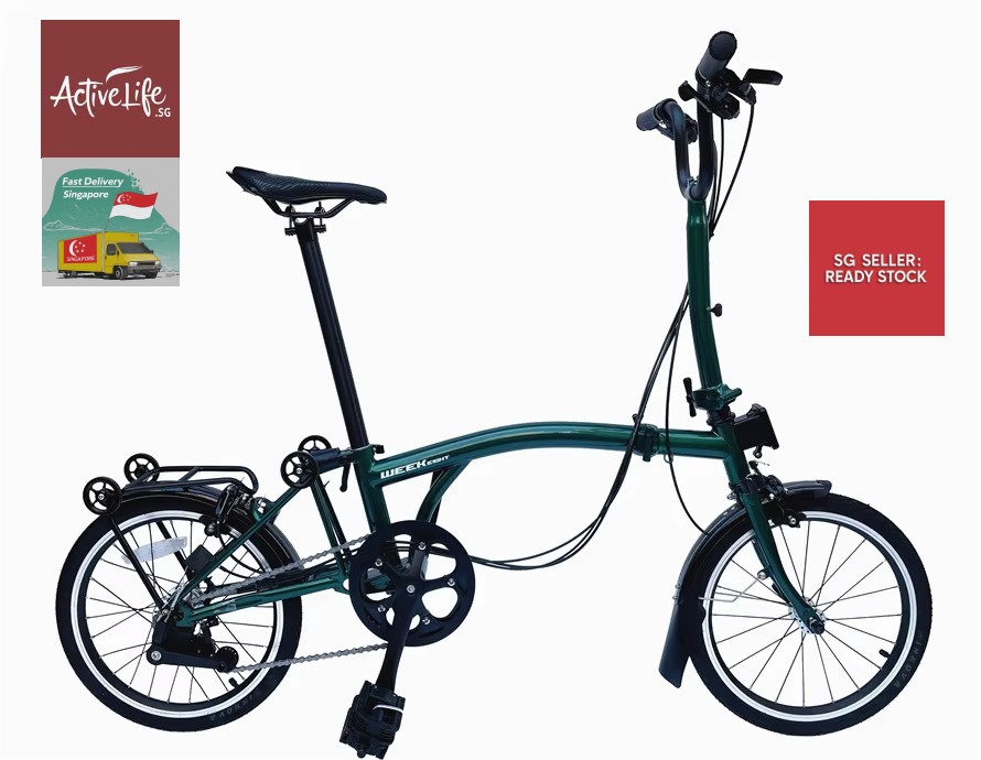 WEEK EIGHT TriFold Folding Bike M Bar Only 6 speeds 3x2 16inch Compact Folding Foldable Bicycle Brompton Inspired Like 3sixty Pikes Paikesi United Trifold Litepro Promotion Price Now Sports Equipment ...