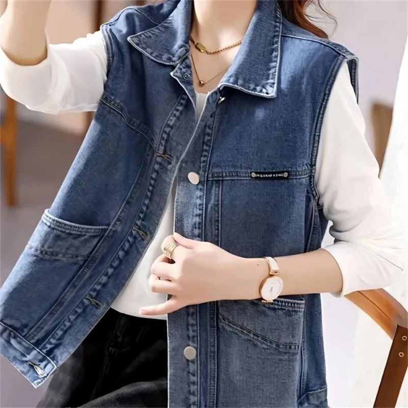 Sleeveless vest jacket ladies discount