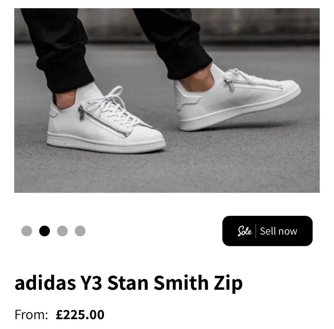 Y 3 Adidas Yohji Yamamoto Stan Smith Zip Crystal White Women s Fashion Footwear Sneakers on Carousell