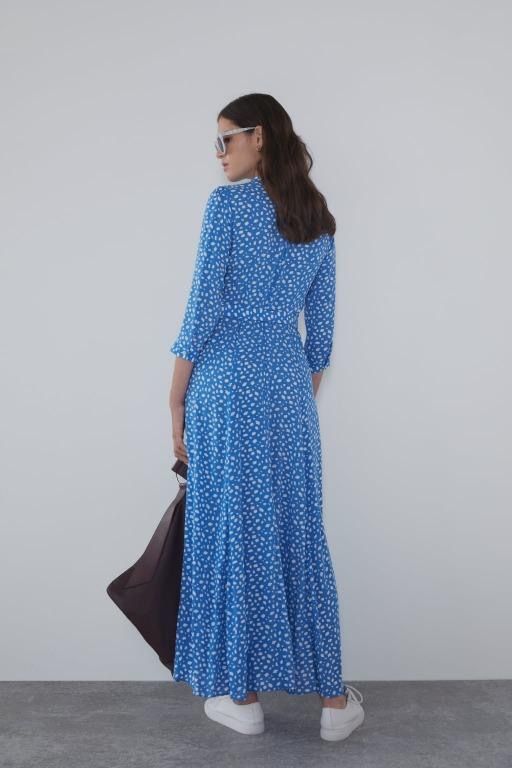 Zara "Marilyn" Maxi Dress in Blue & White NO BELT, Women's Fashion, Dresses  & Sets, Dresses on Carousell