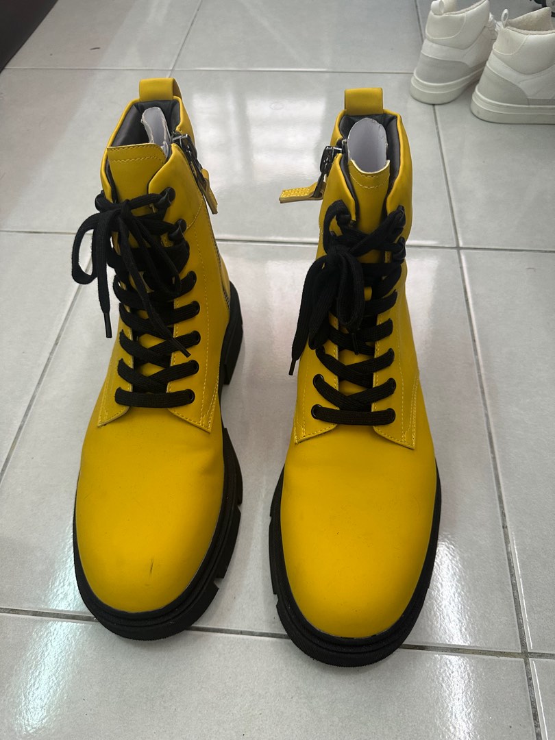 ZARA MENS YELLOW BOOTS Men s Fashion Footwear Boots on Carousell