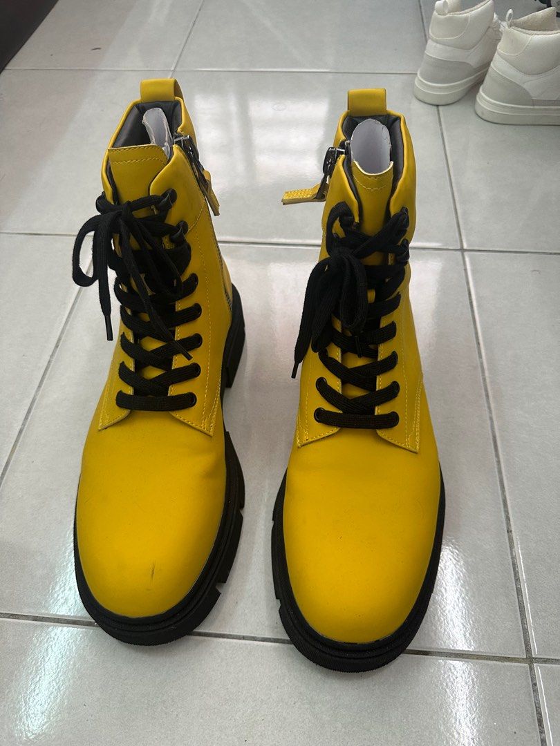 ZARA MENS YELLOW BOOTS Men s Fashion Footwear Boots on Carousell