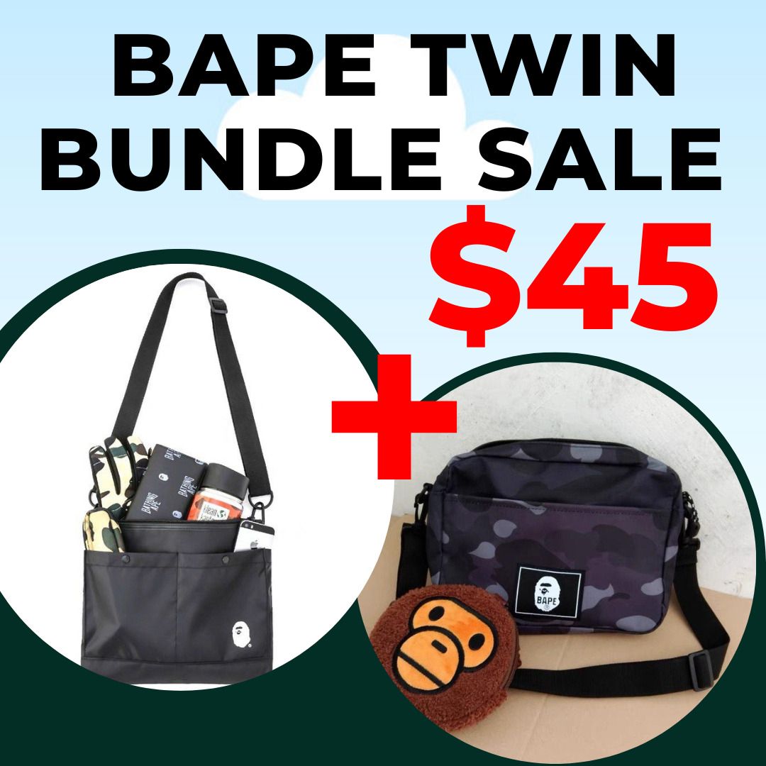 BAPE Bundle SALE A Bathing Ape from Japanese Magazine Bumbag Cross body Bag Sling Bag Waist Pouch Shoulder Bag Sling Bag Men Woman