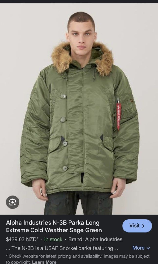 Alpha Industries N 3B Parka Jacket Men s Fashion Coats Jackets and Outerwear on Carousell