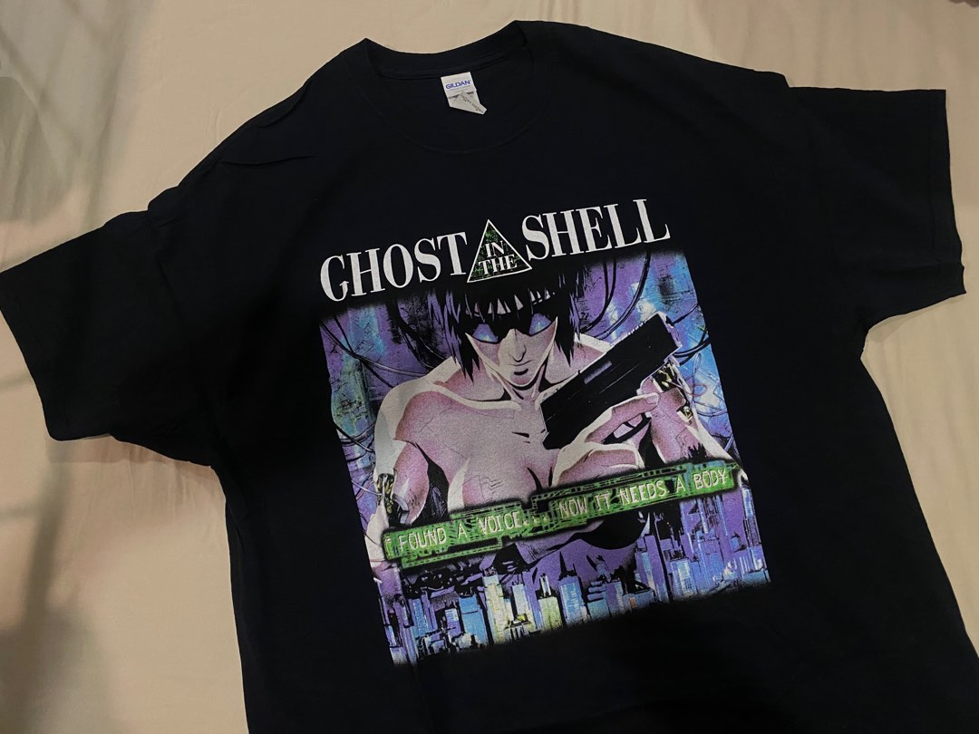 T-shirt Homme Ghost In The Shell - Manches Courtes Noir - 100% Coton - Coupe Simple Et Confortable - Pour Fans De Manga Et Style Décontracté