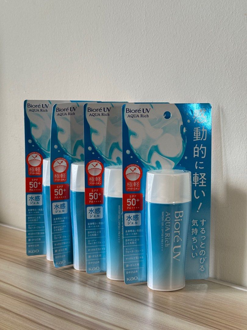 Biore UV aqua rich sunscreen spf 50+ (Category: Face Care) located in Makati City. Submitted by ldpsells (Listing ID 1323614231, Image 2). Description: Guaranteed authentic and unopened. 2 kinds of bottles available. Can do meet-ups in BGC, Ortigas, or Angeles City. Shipping fee c/o buyer. Can give discounts if getting more than 1 item. .