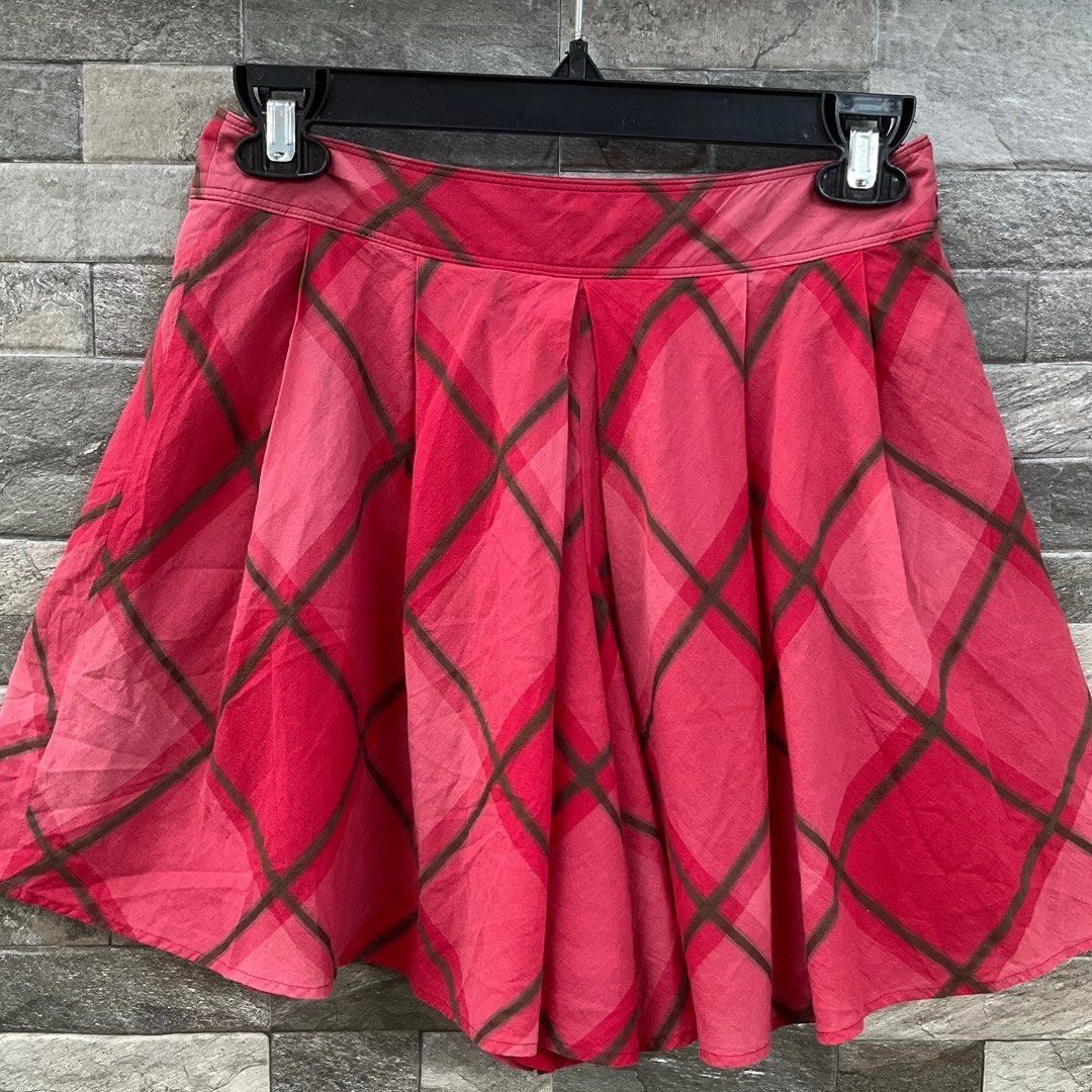 Burberry red shorts Burberry blue label women s shorts red plaid shorts pleated front blue label luxury Burberry Size EUR 36 waist 25 26 inches EUC Women s Fashion Bottoms Shorts on Carousell