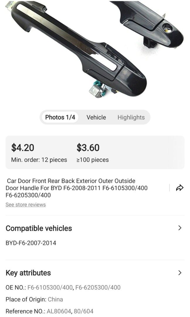 Car ftont rear handle brand new (Category: Body Parts and Accessories) located in Makati City. Submitted by kikowoc (Listing ID 1323613771, Image 2). Description: .