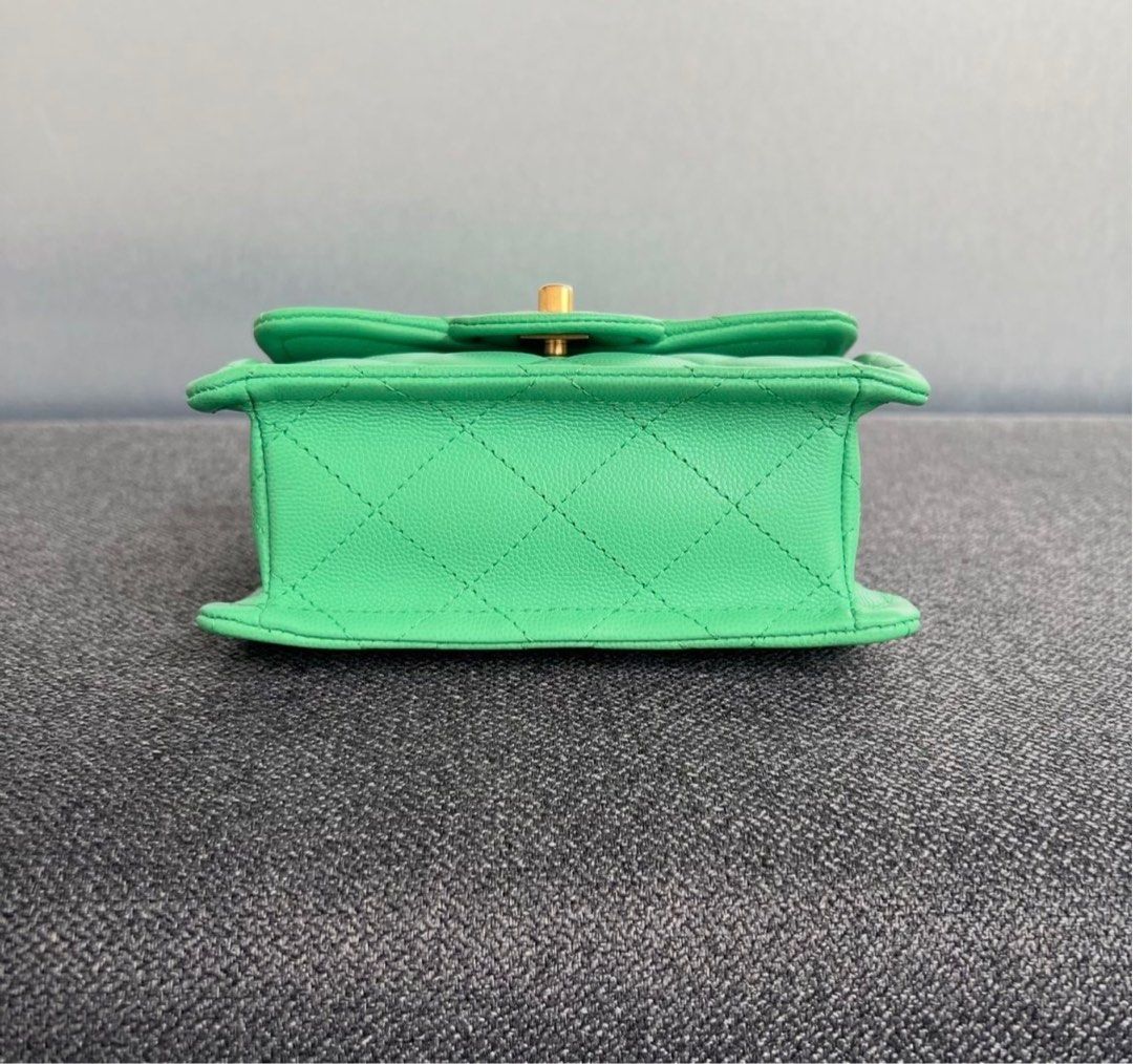 Chanel Square Flap Caviar Green Mghw