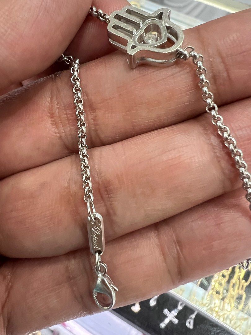Chopard Happy Diamond Good Luck Charm Hamsa Hand 18K white Gold Bracelet Women s Fashion Jewelry Organizers Bracelets on Carousell