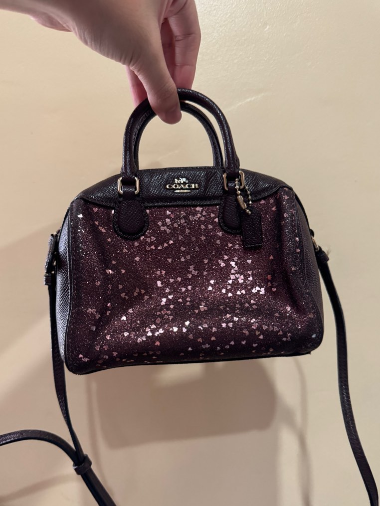 Coach Micro Bennett Satchel with Heart Glitter Crossbody Luxury Bags Wallets on Carousell