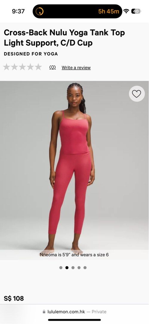 Cross Back Nulu Yoga Tank Top Red 6
