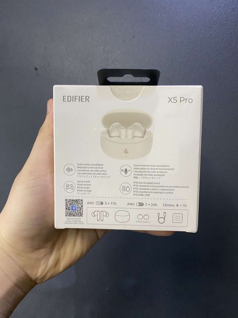 Edifier X5 Pro Bluetooth Wireless Active Noise Cancellation True Wireless Earbuds Ivory (Category: Headphones & Headsets) located in Pasig City. Submitted by techubstoreandaccessories (Listing ID 1323509649, Image 3). Description: Edifier X5 Pro Bluetooth Wireless Active Noise Cancellation True Wireless Earbuds Ivory Ready for Pick Up / Delivery ‼️ 📌 DETAILS: ✅Actual Picture Posted. ✅BRAND NEW & ORIGINAL. ✅7 Days Replacement for Factory Defects 