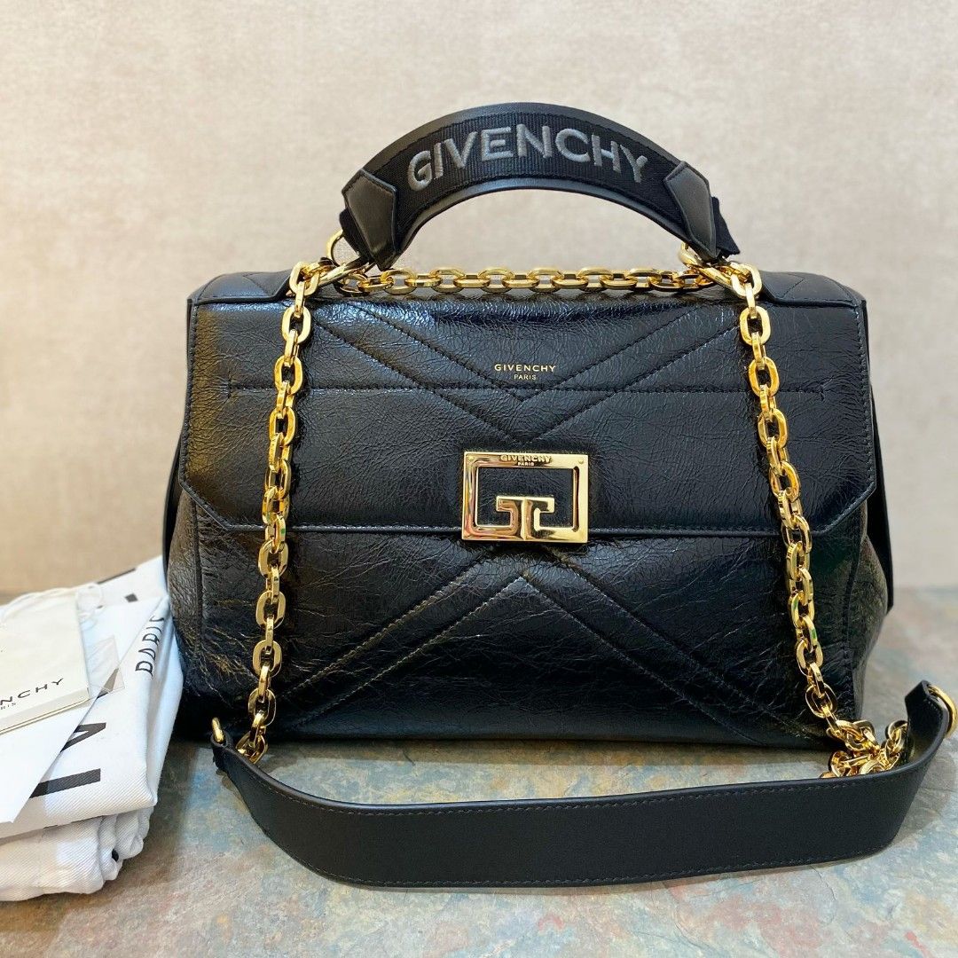 Fast Sale VGC Givenchy ID Medium in Black Leather Shoulder Bag 2021 size 29 x 19 x 13 cm With booklet dustbag and receipt Nett Exclude