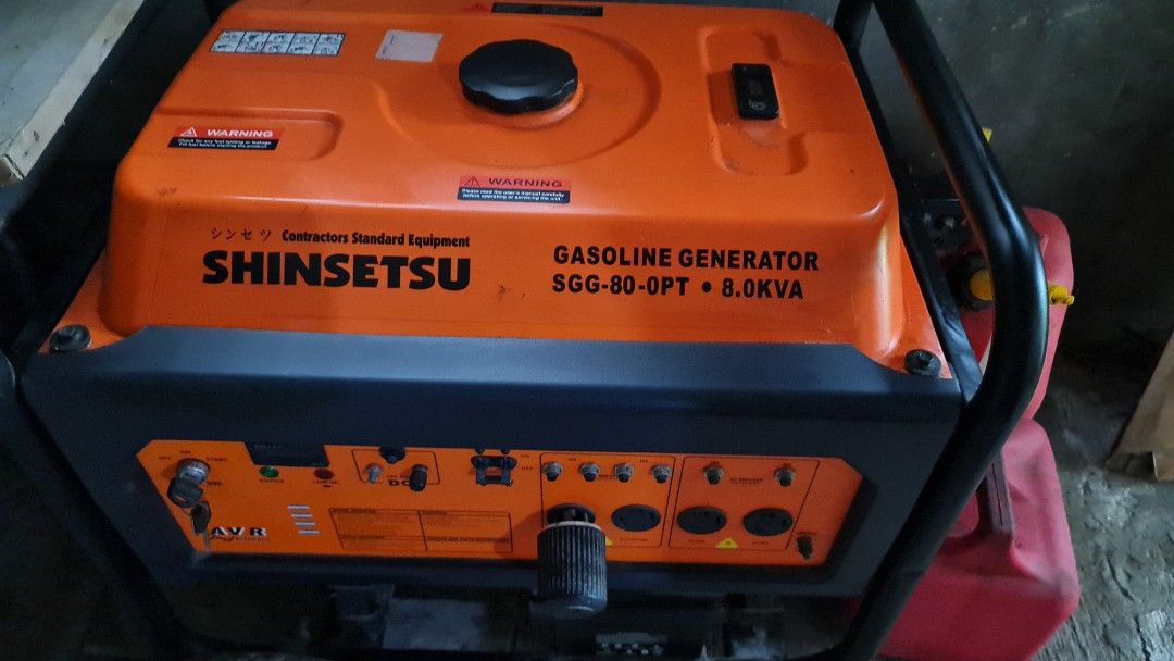 Generator (Category: Construction Tools & Equipment) located in Muntinlupa City. Submitted by strlltsantos (Listing ID 1323520601, Image 3). Description: used twice, good as new shinsetsu gasoline generator SGG-80-OPT 8.0KVA.
